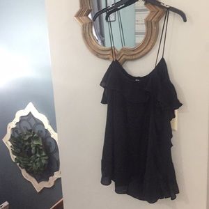 Free people intimately black ruffle top.